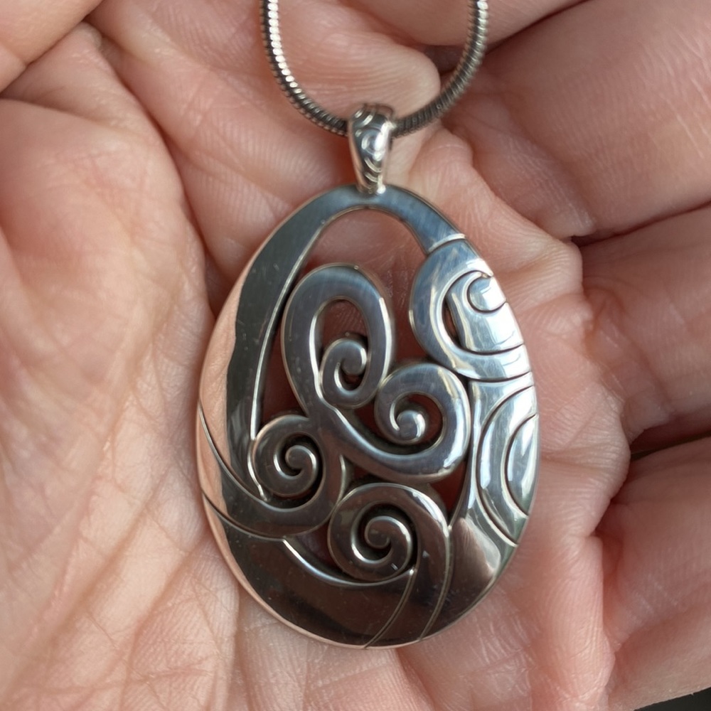 Brighton Scrollwork Silver Adjustable Necklace - image 4